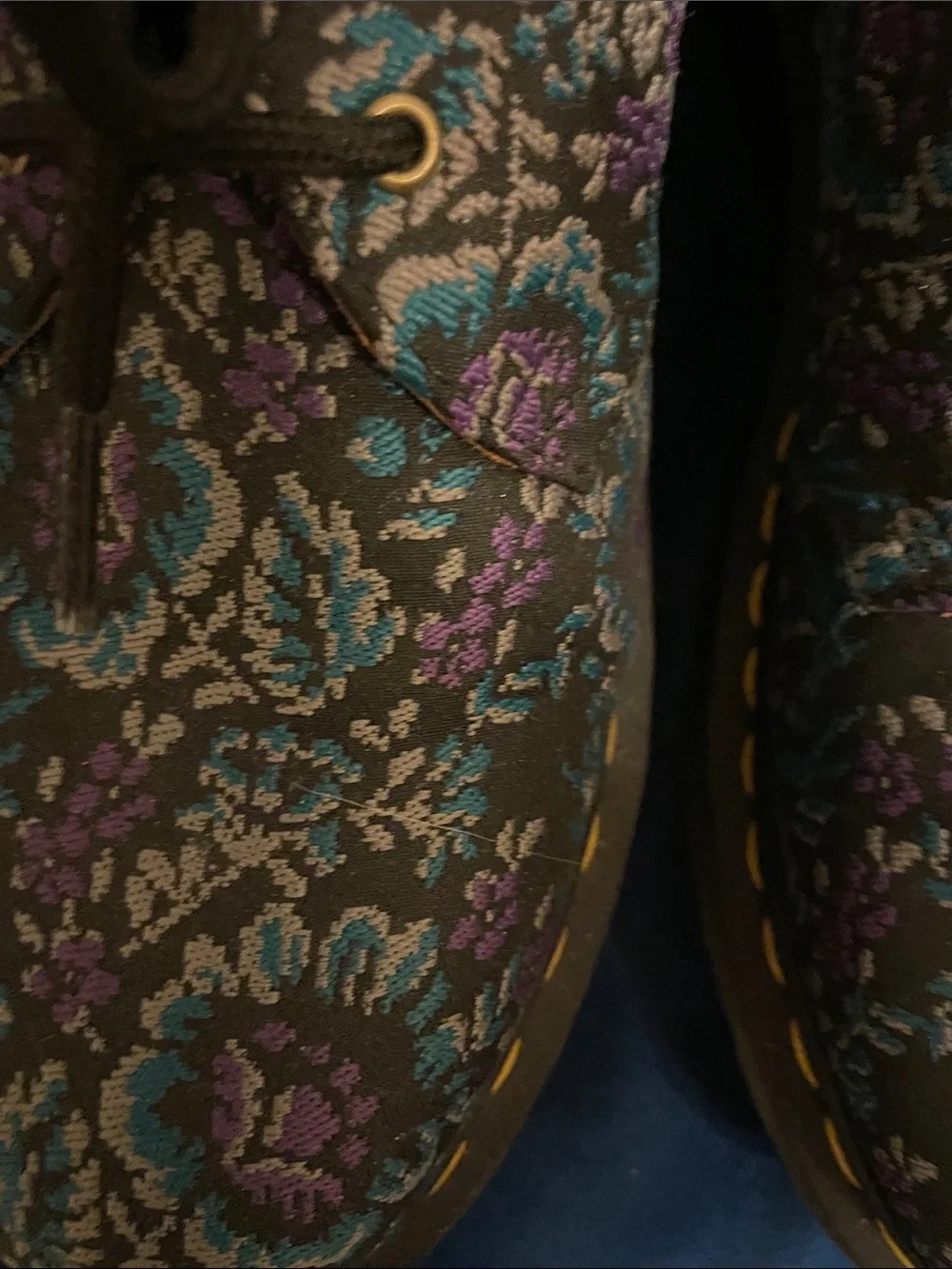 Dr. Martens Black Floral Embroidered Derby Shoes